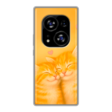 Силиконовый чехол на Tecno Phantom X2 с принтом Милые котята Силиконовый чехол на Tecno Phantom X2 с принтом Милые котята