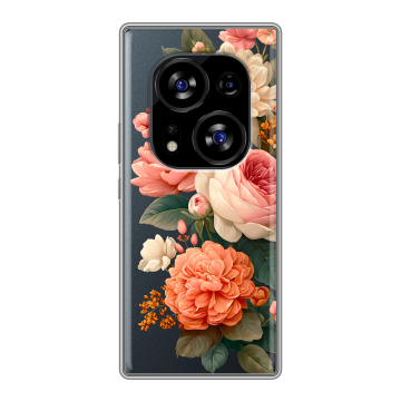 Силиконовый чехол на Tecno Phantom X2 с принтом цветы