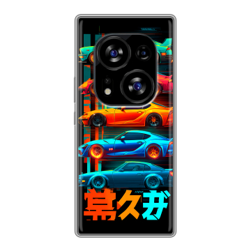 Силиконовый чехол на Tecno Phantom X2 с принтом машины тачки