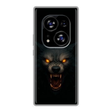 Силиконовый чехол на Tecno Phantom X2 с принтом Волк
