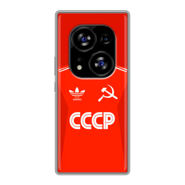 Силиконовый чехол на Tecno Phantom X2 с принтом Флаг Герб СССР