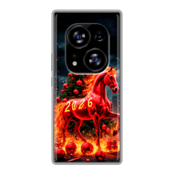 Силиконовый чехол на Tecno Phantom X2 с принтом Новый год