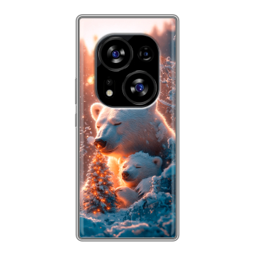 Силиконовый чехол на Tecno Phantom X2 с принтом Новый год