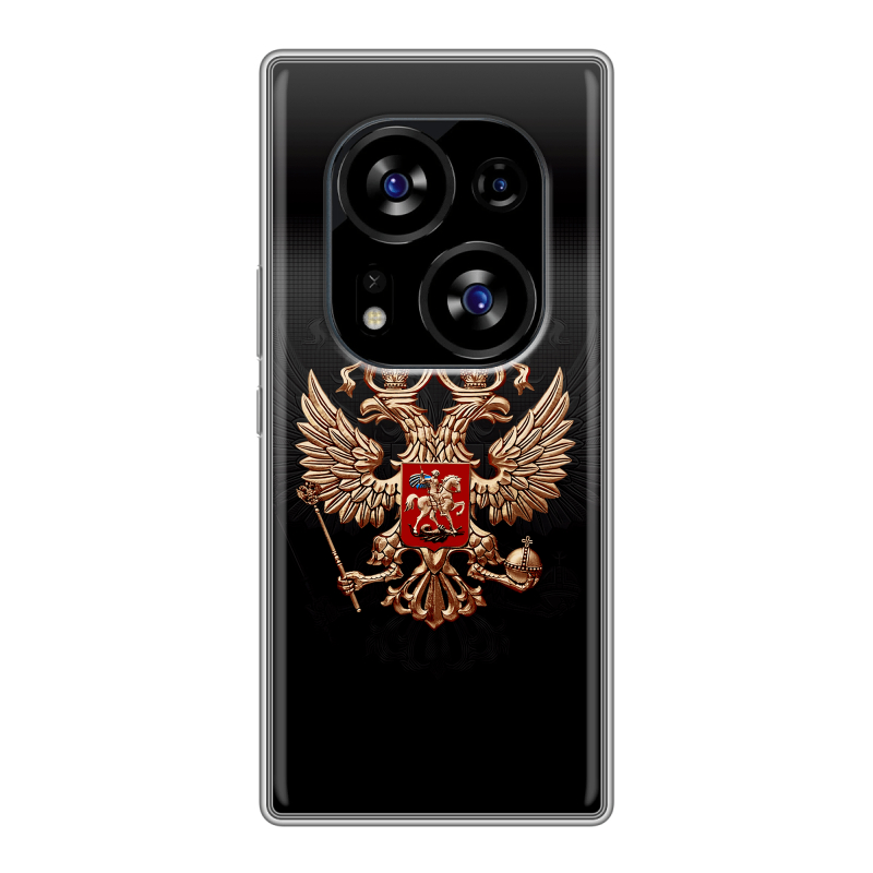 Силиконовый чехол на Tecno Phantom X2 с принтом Герб России Силиконовый чехол на Tecno Phantom X2 с принтом Герб России