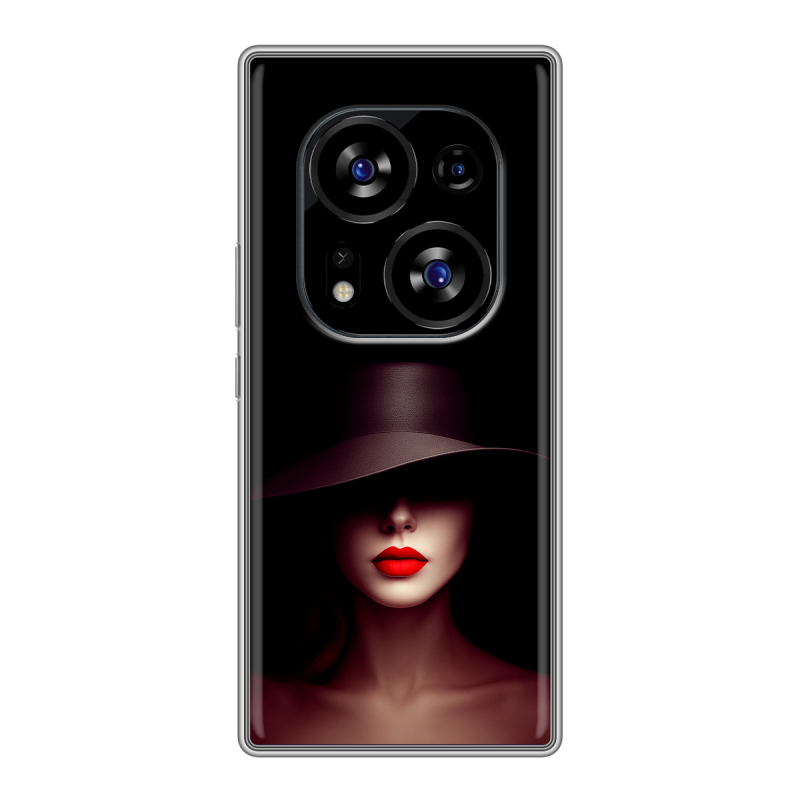Силиконовый чехол на Tecno Phantom X2 с принтом Девушка в шляпе Силиконовый чехол на Tecno Phantom X2 с принтом Девушка в шляпе