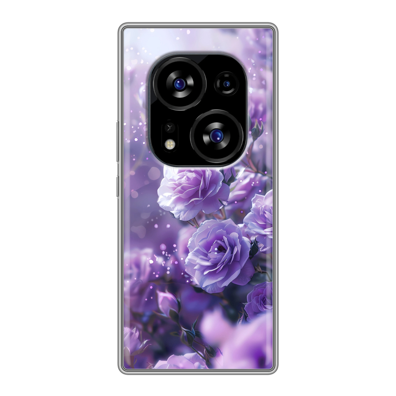 Силиконовый чехол на Tecno Phantom X2 с принтом Розы цветы Силиконовый чехол на Tecno Phantom X2 с принтом Розы цветы