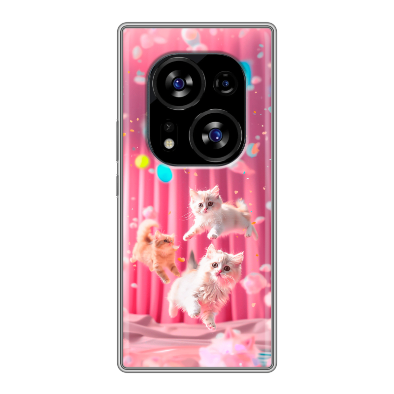 Силиконовый чехол на Tecno Phantom X2 с принтом милые котики Силиконовый чехол на Tecno Phantom X2 с принтом милые котики