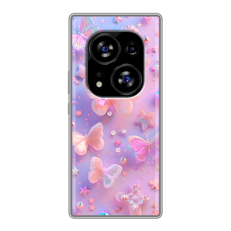 Силиконовый чехол на Tecno Phantom X2 с принтом Бабочки Силиконовый чехол на Tecno Phantom X2 с принтом Бабочки