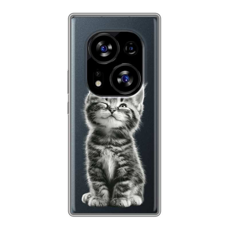 Силиконовый чехол на Tecno Phantom X2 с принтом Котенок Силиконовый чехол на Tecno Phantom X2 с принтом Котенок
