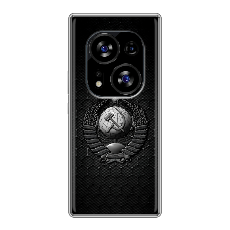 Силиконовый чехол на Tecno Phantom X2 с принтом Герб Флаг СССР Силиконовый чехол на Tecno Phantom X2 с принтом Герб Флаг СССР