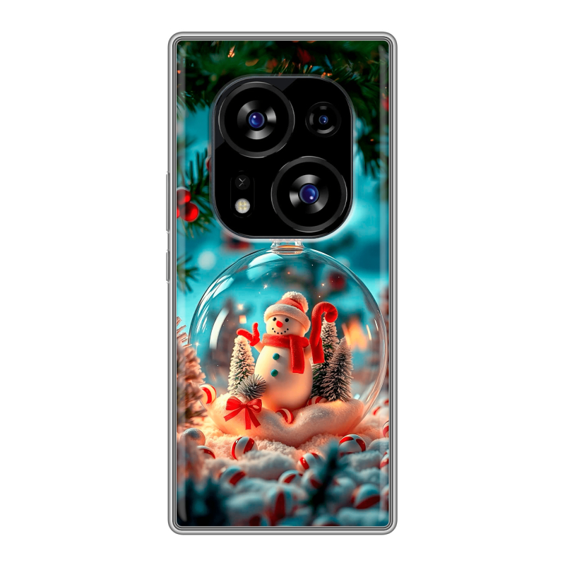 Силиконовый чехол на Tecno Phantom X2 с принтом Новый год Силиконовый чехол на Tecno Phantom X2 с принтом Новый год