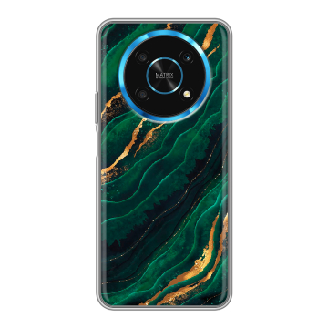Силиконовый чехол на Huawei Honor Magic 4 Lite 5G с принтом Мрамор зеленое золото Силиконовый чехол на Huawei Honor Magic 4 Lite 5G с принтом Мрамор зеленое золото
