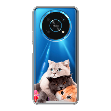 Силиконовый чехол на Huawei Honor Magic 4 Lite 5G с принтом Кошки Силиконовый чехол на Huawei Honor Magic 4 Lite 5G с принтом Кошки