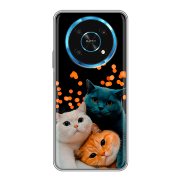 Силиконовый чехол на Huawei Honor Magic 4 Lite 5G с принтом Кошки Силиконовый чехол на Huawei Honor Magic 4 Lite 5G с принтом Кошки