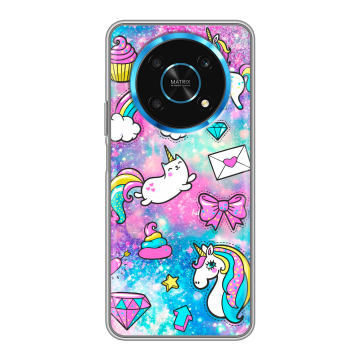 Силиконовый чехол на Huawei Honor Magic 4 Lite 5G с принтом Единороги Силиконовый чехол на Huawei Honor Magic 4 Lite 5G с принтом Единороги