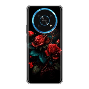 Силиконовый чехол на Huawei Honor Magic 4 Lite 5G с принтом Розы красные
