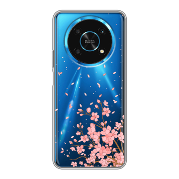 Силиконовый чехол на Huawei Honor Magic 4 Lite 5G с принтом Ветка сакуры
