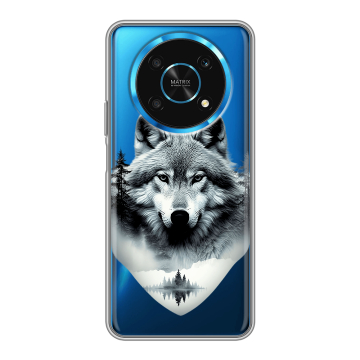 Силиконовый чехол на Huawei Honor Magic 4 Lite 5G с принтом Волк в лесу