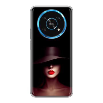 Силиконовый чехол на Huawei Honor Magic 4 Lite 5G с принтом Девушка в шляпе