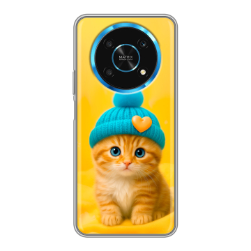 Силиконовый чехол на Huawei Honor Magic 4 Lite 5G с принтом Котенок в шапке