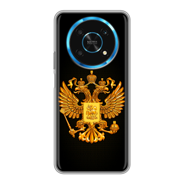 Силиконовый чехол на Huawei Honor Magic 4 Lite 5G с принтом Герб России желтый
