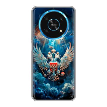 Силиконовый чехол на Huawei Honor Magic 4 Lite 5G с принтом Герб флаг России