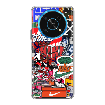 Силиконовый чехол на Huawei Honor Magic 4 Lite 5G с принтом Найк Nike яркий