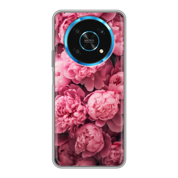 Силиконовый чехол на Huawei Honor Magic 4 Lite 5G с принтом цветы пионы