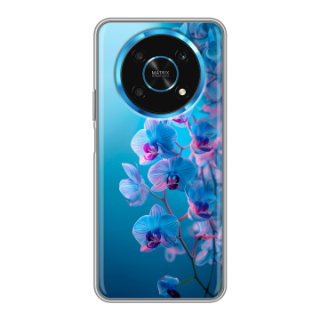 Силиконовый чехол на Huawei Honor Magic 4 Lite 5G с принтом голубые орхидеи