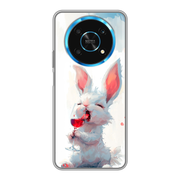 Силиконовый чехол на Huawei Honor Magic 4 Lite 5G с принтом кролик зайчик