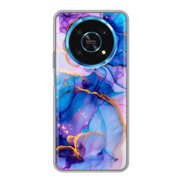 Силиконовый чехол на Huawei Honor Magic 4 Lite 5G с принтом синий мрамор