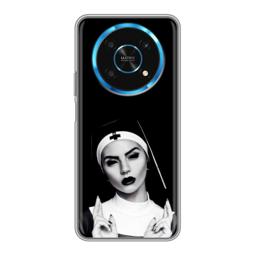 Силиконовый чехол на Huawei Honor Magic 4 Lite 5G с принтом монашка