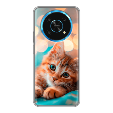 Силиконовый чехол на Huawei Honor Magic 4 Lite 5G с принтом котик