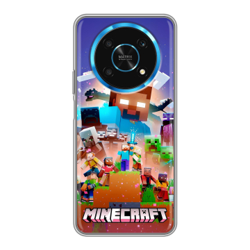 Силиконовый чехол на Huawei Honor Magic 4 Lite 5G с принтом Майнкрафт Minecraft Силиконовый чехол на Huawei Honor Magic 4 Lite 5G с принтом Майнкрафт Minecraft