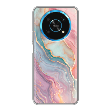 Силиконовый чехол на Huawei Honor Magic 4 Lite 5G с принтом розовый мрамор