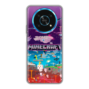 Силиконовый чехол на Huawei Honor Magic 4 Lite 5G с принтом Майнкрафт Minecraft