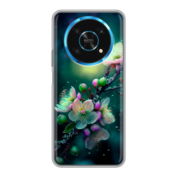 Силиконовый чехол на Huawei Honor Magic 4 Lite 5G с принтом Цветы и мрамор Силиконовый чехол на Huawei Honor Magic 4 Lite 5G с принтом Цветы и мрамор