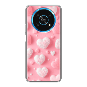 Силиконовый чехол на Huawei Honor Magic 4 Lite 5G с принтом Сердечки