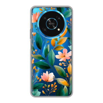 Силиконовый чехол на Huawei Honor Magic 4 Lite 5G с принтом Цветы паттерн