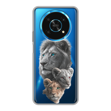 Силиконовый чехол на Huawei Honor Magic 4 Lite 5G с принтом Львы