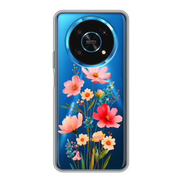 Силиконовый чехол на Huawei Honor Magic 4 Lite 5G с принтом Цветы