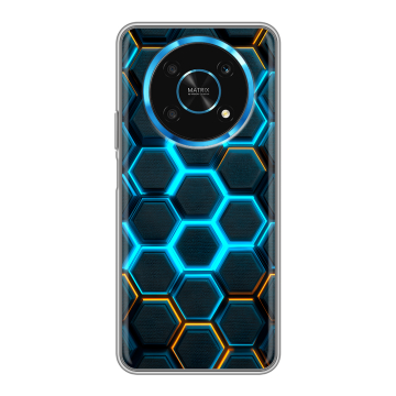 Силиконовый чехол на Huawei Honor Magic 4 Lite 5G с принтом Неоновые соты