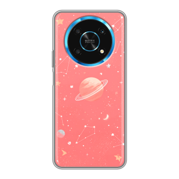 Силиконовый чехол на Huawei Honor Magic 4 Lite 5G с принтом Розовый космос