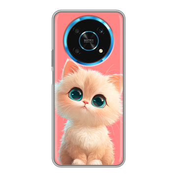 Силиконовый чехол на Huawei Honor Magic 4 Lite 5G с принтом Розовый котенок