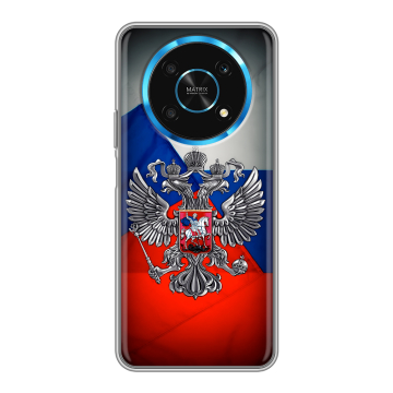 Силиконовый чехол на Huawei Honor Magic 4 Lite 5G с принтом Флаг России