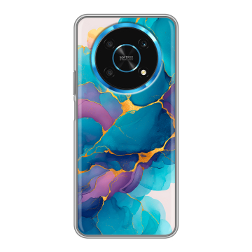Силиконовый чехол на Huawei Honor Magic 4 Lite 5G с принтом Мрамор блестки