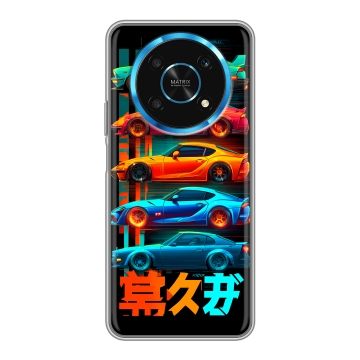 Силиконовый чехол на Huawei Honor Magic 4 Lite 5G с принтом машины тачки