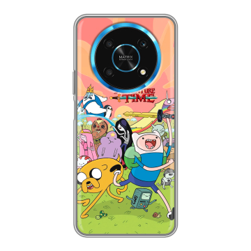 Силиконовый чехол на Huawei Honor Magic 4 Lite 5G с принтом Adventure time Время приключений
