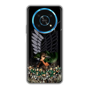 Силиконовый чехол на Huawei Honor Magic 4 Lite 5G с принтом Атака титанов