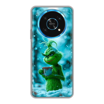 Силиконовый чехол на Huawei Honor Magic 4 Lite 5G с принтом Новый год гринч